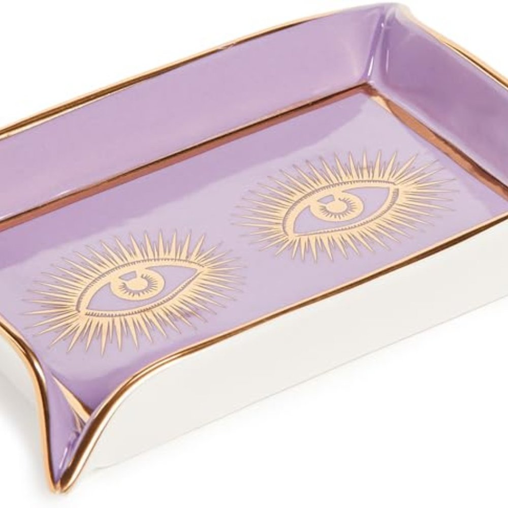 Jonathan Adler Eyes Valet Tray in Purple/Gold